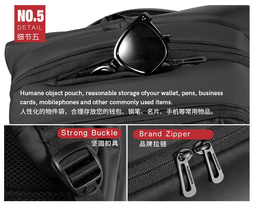 Kingsons Travel Laptop Backpack – USB Charging, Anti-Theft, Waterproof | 3140