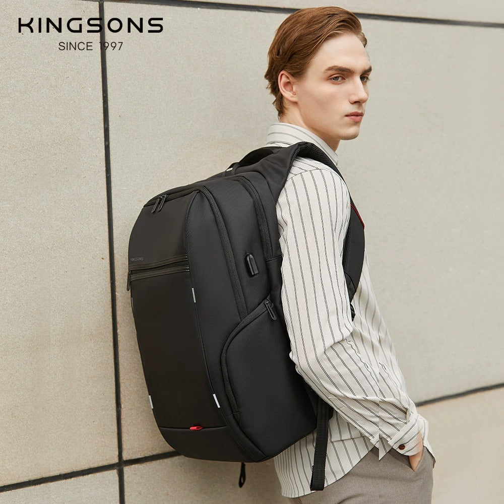 Kingsons Travel Laptop Backpack – USB Charging, Anti-Theft, Waterproof | 3140