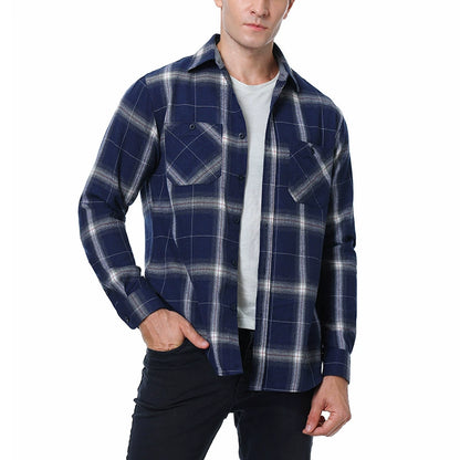 Men's Plaid Flannel Grinding Warm Shirt – European & American Casual Style | flr