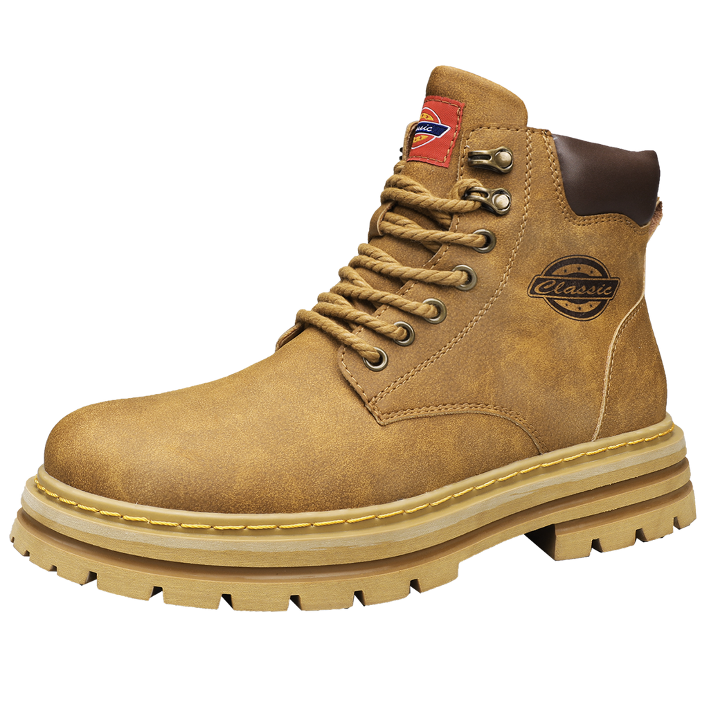 Men's Leather Boots British Style High-Top Workwear Casual Shoes | 6005