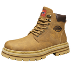 Men's Leather Boots British Style High-Top Workwear Casual Shoes | 6005