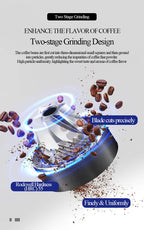 Premium Manual Coffee Bean Grinder – Large 30g Burr Mill, Precision Hand Crank for Espresso & Pour Over | UK Edition | NS1