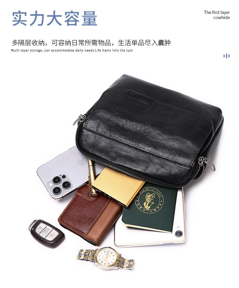 Cafen Kelvri Men’s Premium Leather  bag bum – Genuine Cowhide Crossbody Sling & Waist Pack UK | 88571A