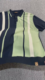 Men's Striped Knit Polo Shirt - 2025 Summer Slim-Fit Urban Casual Top | PSD8021/PSD8028