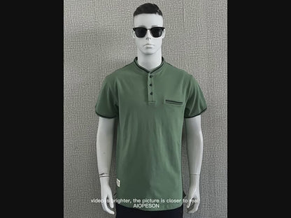 Men's Summer Slim Casual Fit Single-Breasted Short Sleeve T Shirt | PS651