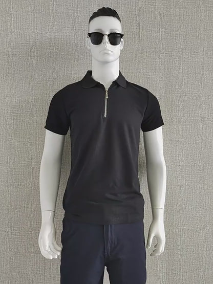 Polo à manches courtes pour homme, décontracté, couleur unie, slim, de haute qualité | PL05 