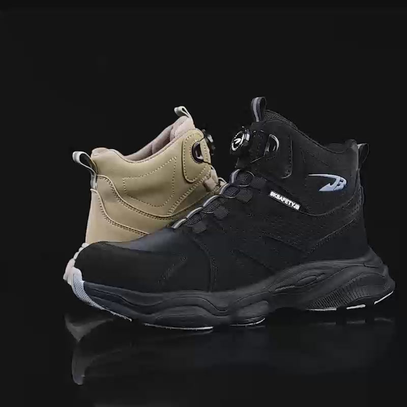 Men's Steel Toe Winter Safety Shoes Microfiber Leather Boots Anti-Smash Non-Slip Work Shoes | 7926