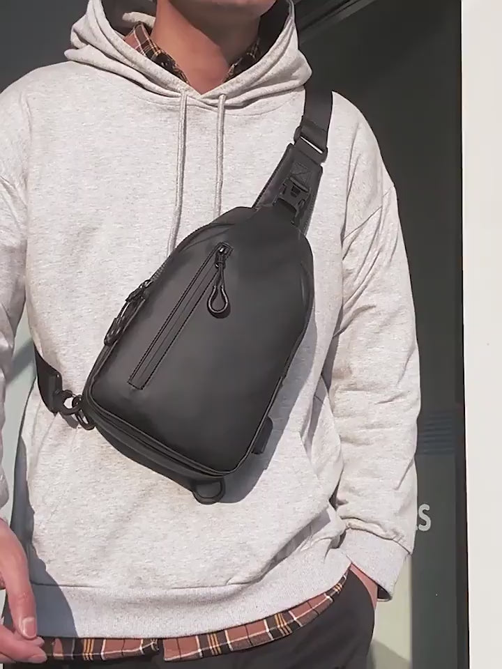 OMASKA Men’s Crossbody Sling – Lightweight Oxford Chest Bag | 0126