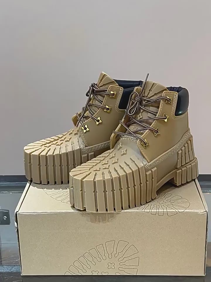 Puting Chunky Platform Martin Boots | Men's Thick-Soled Height-Increasing Ankle Boots | Waterproof Casual Short Boots | MD001