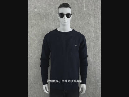 Men's Sweater Casual Pullover Solid Color Long Sleeve Slim Fit Knit Sweater | SW68