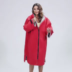 NEWAYSPORT Fleece-Lined Changing Poncho – Windproof Thermal Robe for Surfing & Diving | NEWAYSPORT