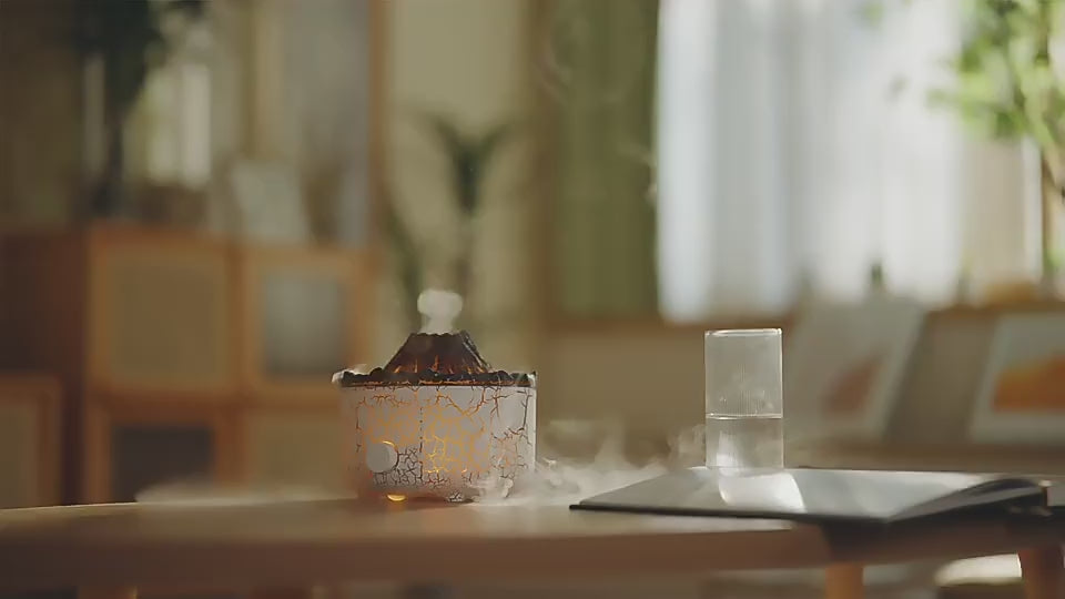 Lava Cracked Volcano Essential Oil Diffusor Jellyfish Spray Simulation Fire Flame Effect Air Humidifier Home Diffuser | V21b pro