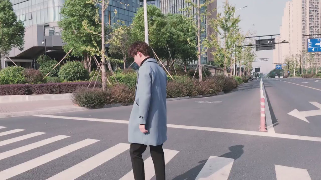 Men's Fashion Trench Coats Casual Solid Jacket Windbreakers Winter Warm Overcoat | 1211MF3