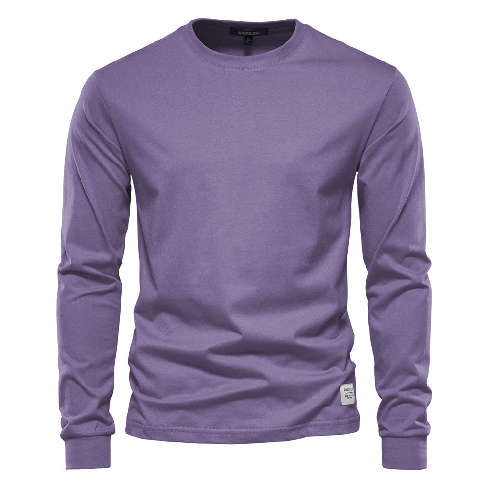 Men’s Oversized Long Sleeve T-Shirt – Casual Streetwear Cotton Crewneck Top for Everyday Style | AX601