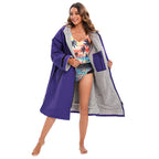 NEWAYSPORT Fleece-Lined Changing Poncho – Windproof Thermal Robe for Surfing & Diving | NEWAYSPORT