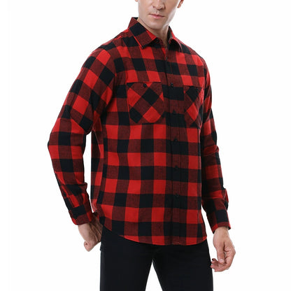 Men's Plaid Flannel Grinding Warm Shirt – European & American Casual Style | flr