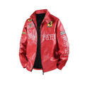 PU Leather Moto Jacket | F1 Racing Style Padded Biker Coat Waterproof Windproof Streetwear