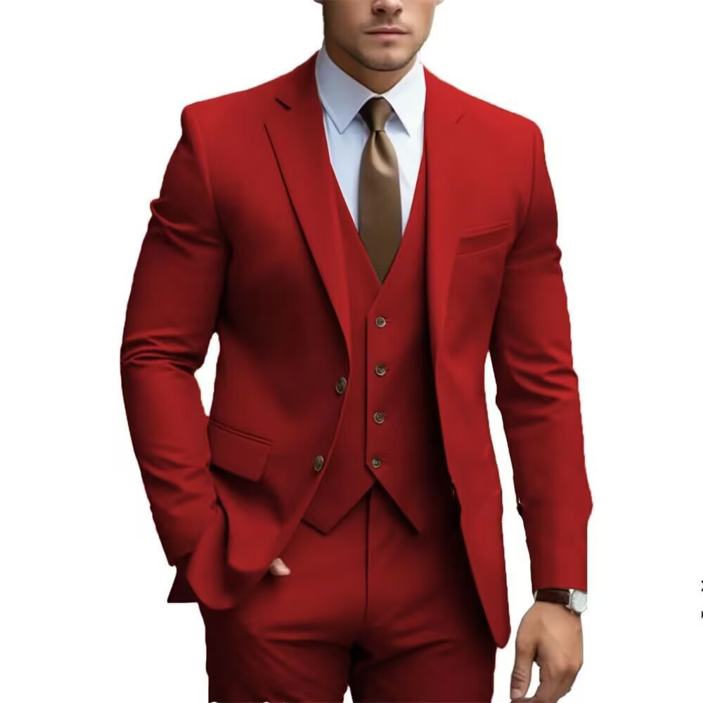 2026 Men‘s 3-Piece Suit Set | Loose Fit Wedding & Business Suit for Big & Tall Gentlemen | Cross-Border Formal Wear | SBT003