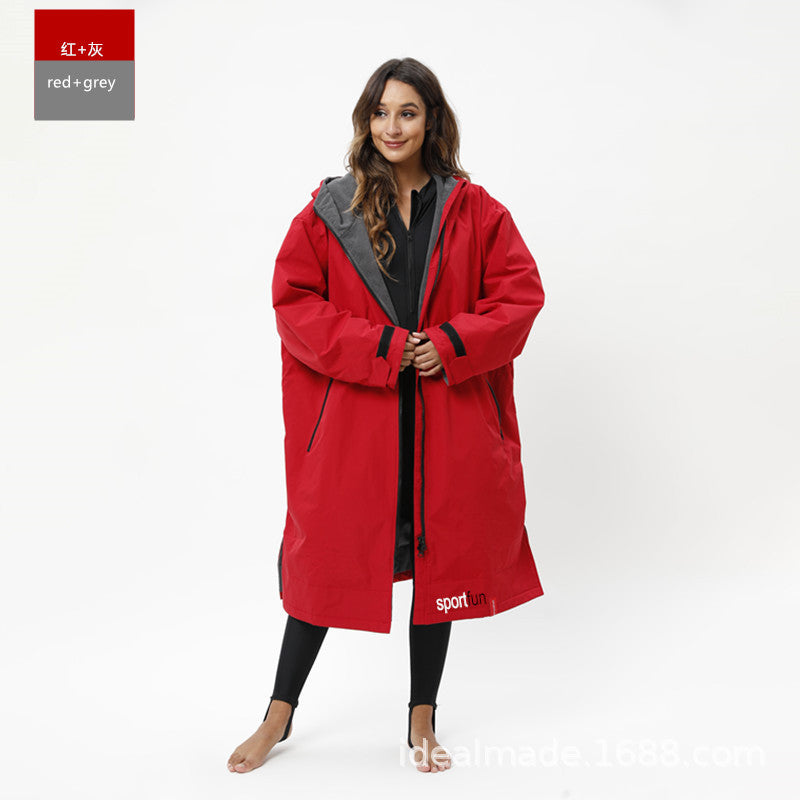 Sportfun Hooded Swim Robe – Regatta Dry Robe, Water-Resistant Fleece-Lined Changing Poncho| SPFF301