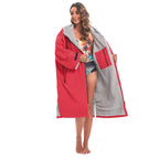 NEWAYSPORT Fleece-Lined Changing Poncho – Windproof Thermal Robe for Surfing & Diving | NEWAYSPORT