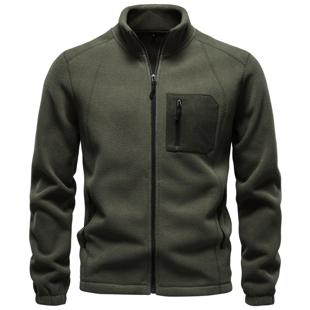 Men's Fleece-Lined Thermal Sweatshirt | 2026 Winter Outdoor Pullover with Zip Collar | Warm Sherpa Fleece Top | HD3059