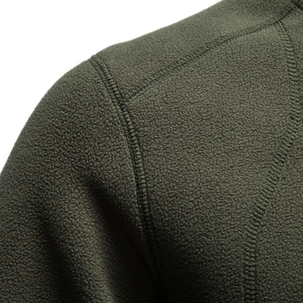 Men's Fleece-Lined Thermal Sweatshirt | 2026 Winter Outdoor Pullover with Zip Collar | Warm Sherpa Fleece Top | HD3059