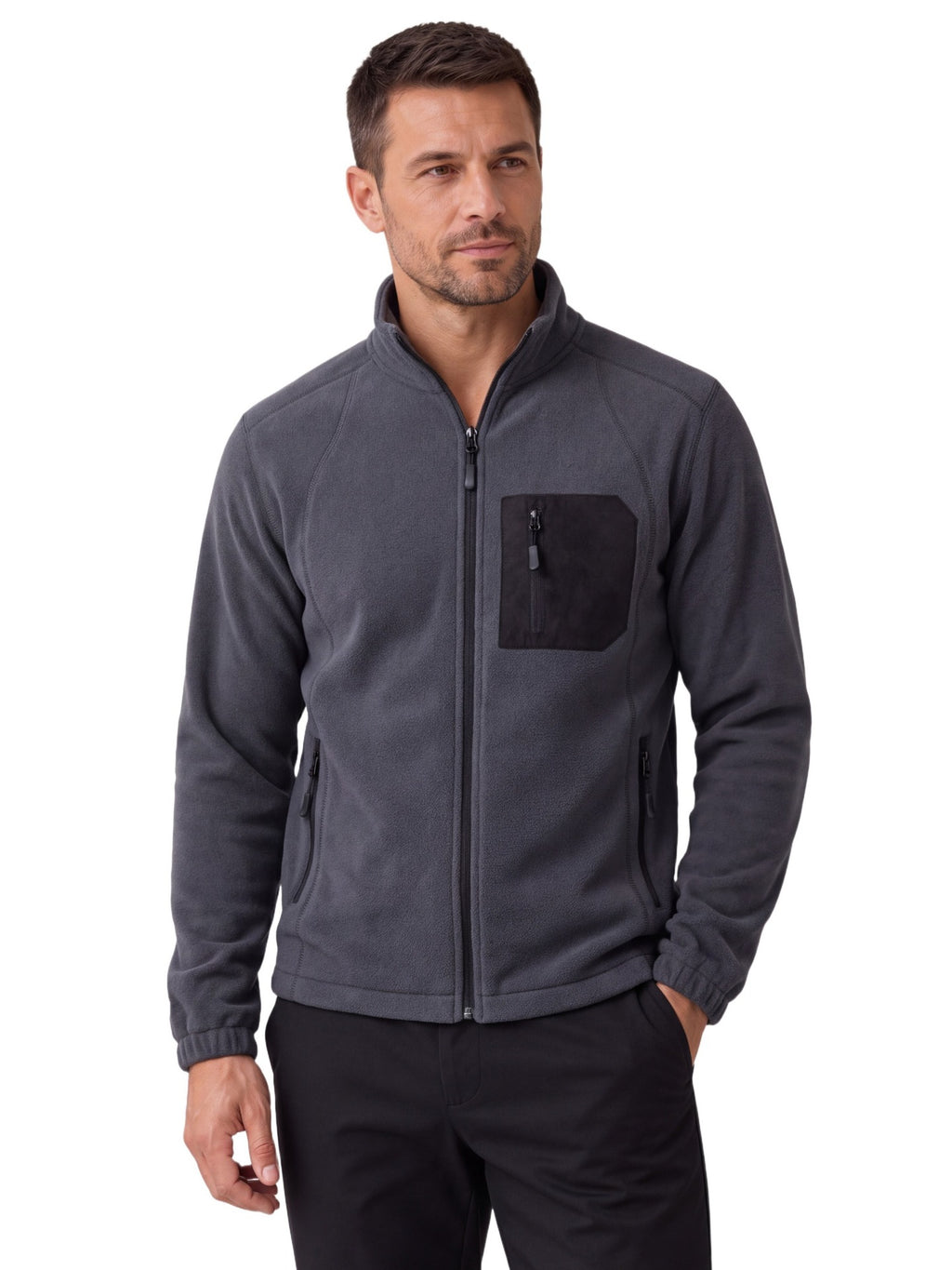 Men's Fleece-Lined Thermal Sweatshirt | 2026 Winter Outdoor Pullover with Zip Collar | Warm Sherpa Fleece Top | HD3059