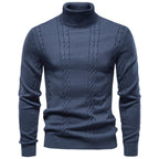 Men's Cable Knit Turtleneck Sweater 2026 Winter Slim Fit Pullover | Warm Viscose Blend Knitwear