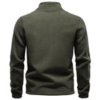 Men's Fleece-Lined Thermal Sweatshirt | 2026 Winter Outdoor Pullover with Zip Collar | Warm Sherpa Fleece Top | HD3059