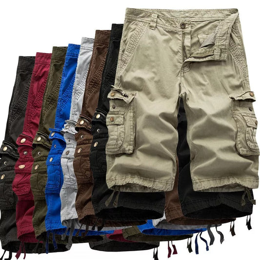Plus Size Men's Cargo Combat Shorts Cotton Versatile Half Pants Twill Knee 3/4 Short Big Size Waist from 36” - 48”| A082