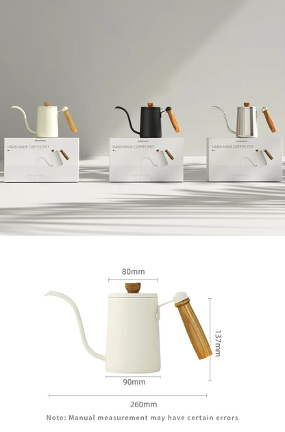 Pour Over Coffee Kettle – 600ml Stainless Steel Hand Drip Kettle with Wooden Handle UK | NB-ZT2020