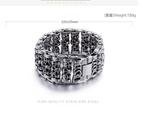 Men’s Skull Bracelet Titanium Steel Punk Ghost Head Bracelet | KB76276-BD
