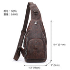 Men's Business Shoulder Bag Elegant Crocodile Pattern for Professional Style | 9076