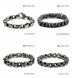 Men’s Stainless Steel Skull Bracelet Punk Motorcycle Ghost Head Design Titanium Steel Bracelet | KB120968-BDJX