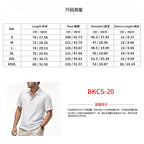 Men’s British Gentleman Style Loose-Fit Linen Polo Shirt Summer Short Sleeve | YHBKCS-20