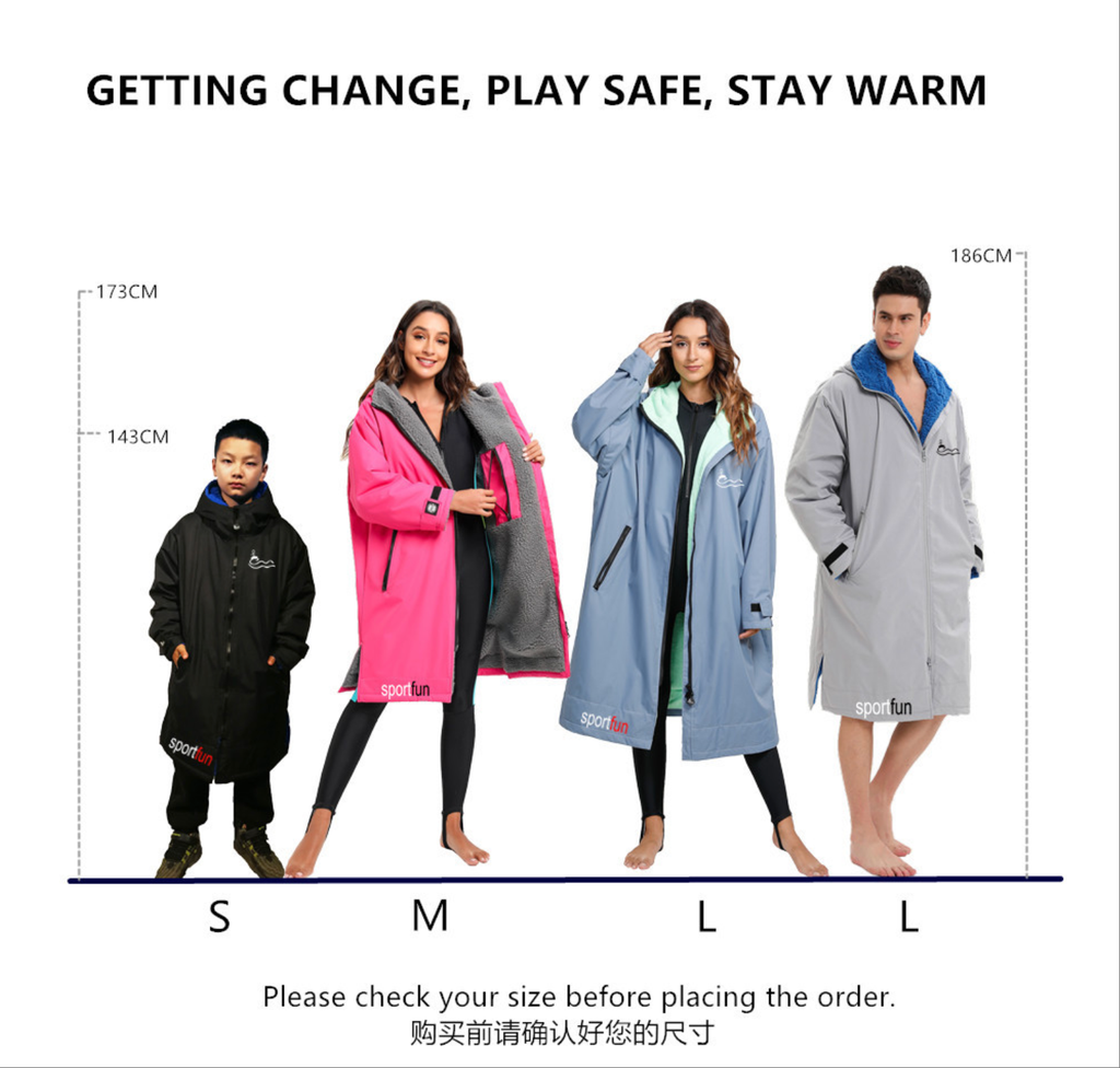 Sportfun Hooded Swim Robe – Regatta Dry Robe, Water-Resistant Fleece-Lined Changing Poncho| SPFF301