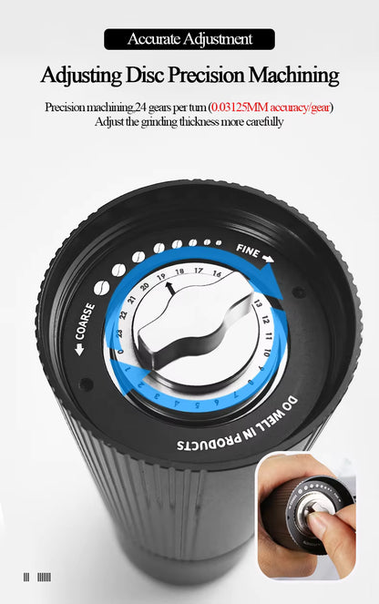 Premium Manual Coffee Grinder – Large 30g Burr Mill, Precision Hand Crank for Espresso & Pour Over UK | NS1