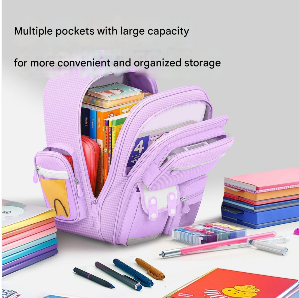 Kulomi Kids’ School Backpack – Lightweight, Ergonomic & Spine-Support Design for Children | 1-602