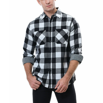 Men's Plaid Flannel Grinding Warm Shirt – European & American Casual Style | flr