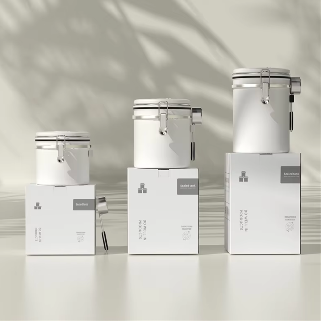 Stainless Steel Coffee Canister – Airtight Storage with CO₂ Valve & Date Tracker (1.5L / 1.8L) | NB-MFG