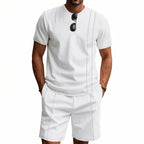Men's Waffle Texture Lounge Set - 2025 Spring Summer Casual Two-Piece Outfit | CY20