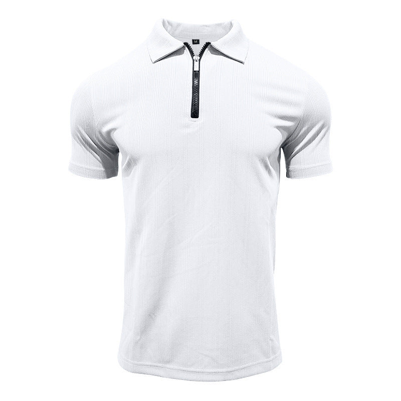 Men's Slim-Fit Stretch Jacquard Polo Shirt – 2025 Spring/Summer Casual Top | YHZH-17