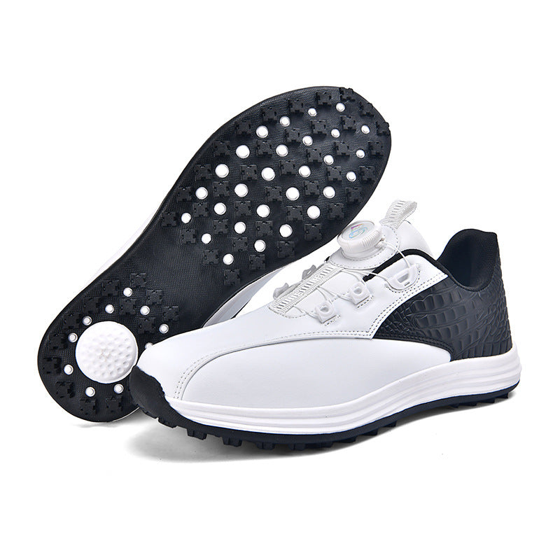 Packard Golf Shoes with Rotating Buckle | Anti-Slip Spiked Golf Madison Trainers | Breathable Microfiber Athletic Boots