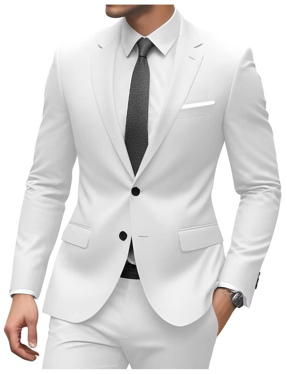 2026 Men‘s 2-Piece Wedding Suit Set | Notch Lapel Business Blazer & Trousers | Cross-Border Formal Wear for Grooms & Hosts | SBT001