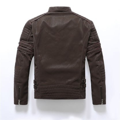 Men's PU Brushed Soft Suede Leather Jacket Fashion Multi-Embroidered Tide Jackets Blazer| 8809