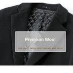 Men’s Premium Fall Trench Coat Wool Blend Long Single Breasted Overcoat | xz5903