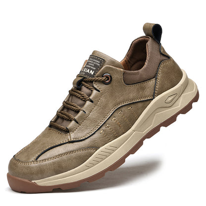 Microfiber Leather Men's Formal Walking Shoes Khaki Brown | 1299