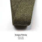 Wool Cashmere Neck Tie for Men Plaid Causal Formal Skinny Tweed Pattern | Y-112