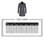 Men's Classic Slim Fit Double Breasted Mid Long Wool Blend Pea Coat | 1721