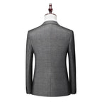 Men's Plaid Slim Fit 3 Piece Suit One Button Business Wedding Prom Suits Blazer Tux Vest & Trousers | 1727